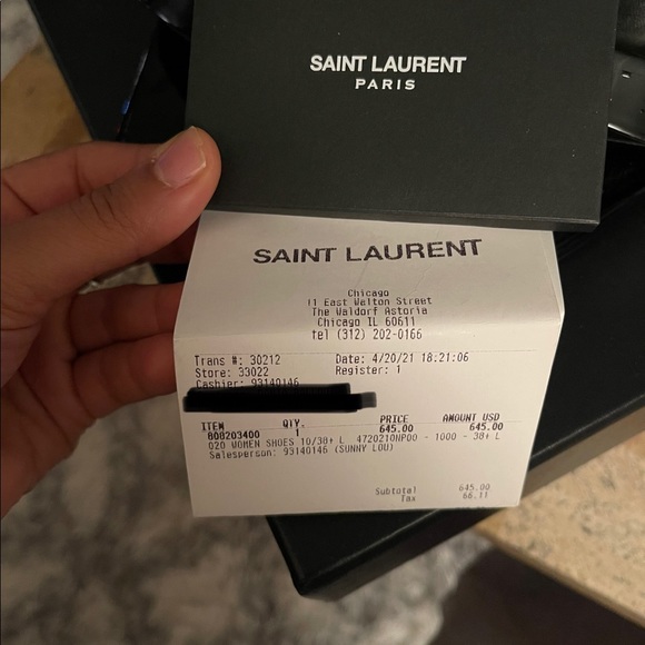 SAINT LAURENT AMBER PATENT LEATHER HEEL - Picture 7 of 13